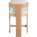  Meridian Sacha Beige Linen Textured Fabric Upholstered Counter Stool IMAGE 5