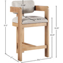  Meridian Sacha Beige Linen Textured Fabric Upholstered Counter Stool IMAGE 9