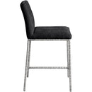  Meridian Reeves Black Chenille Fabric Upholstered Counter Stool IMAGE 3