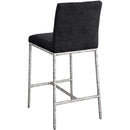  Meridian Reeves Black Chenille Fabric Upholstered Counter Stool IMAGE 5