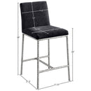 Meridian Reeves Black Chenille Fabric Upholstered Counter Stool IMAGE 7