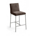  Color_Brown -- Reeves Brown Chenille Fabric Upholstered Counter Stool IMAGE 1