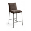  Color_Brown -- Reeves Brown Chenille Fabric Upholstered Counter Stool IMAGE 1