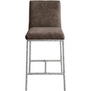  Color_Brown -- Reeves Brown Chenille Fabric Upholstered Counter Stool IMAGE 2