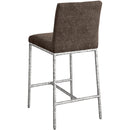  Color_Brown -- Reeves Brown Chenille Fabric Upholstered Counter Stool IMAGE 5