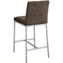  Meridian Reeves Brown Chenille Fabric Upholstered Counter Stool IMAGE 5