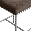 Color_Brown -- Reeves Brown Chenille Fabric Upholstered Counter Stool IMAGE 6