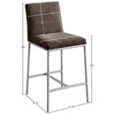  Color_Brown -- Reeves Brown Chenille Fabric Upholstered Counter Stool IMAGE 7