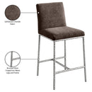  Color_Brown -- Reeves Brown Chenille Fabric Upholstered Counter Stool IMAGE 8
