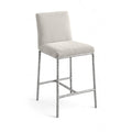  Color_Cream -- Reeves Cream Chenille Fabric Upholstered Counter Stool IMAGE 1