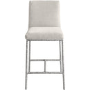  Meridian Reeves Cream Chenille Fabric Upholstered Counter Stool IMAGE 2