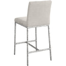  Color_Cream -- Reeves Cream Chenille Fabric Upholstered Counter Stool IMAGE 5