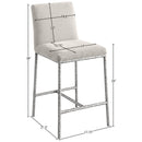  Color_Cream -- Reeves Cream Chenille Fabric Upholstered Counter Stool IMAGE 7