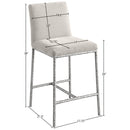  Meridian Reeves Cream Chenille Fabric Upholstered Counter Stool IMAGE 7