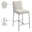  Meridian Reeves Cream Chenille Fabric Upholstered Counter Stool IMAGE 8