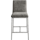  Color_Grey -- Reeves Grey Chenille Fabric Upholstered Counter Stool IMAGE 2