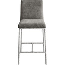  Meridian Reeves Grey Chenille Fabric Upholstered Counter Stool IMAGE 2