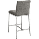  Color_Grey -- Reeves Grey Chenille Fabric Upholstered Counter Stool IMAGE 5
