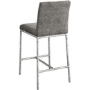  Meridian Reeves Grey Chenille Fabric Upholstered Counter Stool IMAGE 5