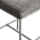  Meridian Reeves Grey Chenille Fabric Upholstered Counter Stool IMAGE 6