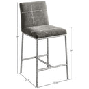 Color_Grey -- Reeves Grey Chenille Fabric Upholstered Counter Stool IMAGE 7