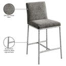  Color_Grey -- Reeves Grey Chenille Fabric Upholstered Counter Stool IMAGE 8