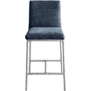  Color_Navy -- Reeves Navy Chenille Fabric Upholstered Counter Stool IMAGE 2