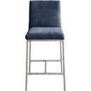  Meridian Reeves Navy Chenille Fabric Upholstered Counter Stool IMAGE 2
