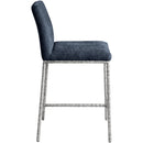  Meridian Reeves Navy Chenille Fabric Upholstered Counter Stool IMAGE 3