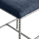  Color_Navy -- Reeves Navy Chenille Fabric Upholstered Counter Stool IMAGE 6