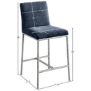  Color_Navy -- Reeves Navy Chenille Fabric Upholstered Counter Stool IMAGE 7