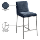  Meridian Reeves Navy Chenille Fabric Upholstered Counter Stool IMAGE 8