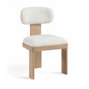  Meridian Timbra Cream Linen Textured Fabric Upholstered Dining Chair IMAGE 1