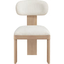  Meridian Timbra Cream Linen Textured Fabric Upholstered Dining Chair IMAGE 2