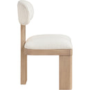  Color_Cream -- Timbra Cream Linen Textured Fabric Upholstered Dining Chair IMAGE 3