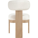  Meridian Timbra Cream Linen Textured Fabric Upholstered Dining Chair IMAGE 4