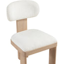  Color_Cream -- Timbra Cream Linen Textured Fabric Upholstered Dining Chair IMAGE 5