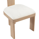  Color_Cream -- Timbra Cream Linen Textured Fabric Upholstered Dining Chair IMAGE 6