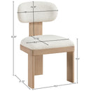  Color_Cream -- Timbra Cream Linen Textured Fabric Upholstered Dining Chair IMAGE 8