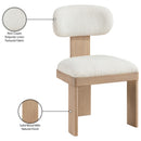  Color_Cream -- Timbra Cream Linen Textured Fabric Upholstered Dining Chair IMAGE 9