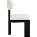  Color_Cream -- Timbra Cream Linen Textured Fabric Upholstered Dining Chair IMAGE 3