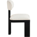  Meridian Timbra Cream Linen Textured Fabric Upholstered Dining Chair IMAGE 3