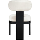  Color_Cream -- Timbra Cream Linen Textured Fabric Upholstered Dining Chair IMAGE 4