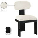  Meridian Timbra Cream Linen Textured Fabric Upholstered Dining Chair IMAGE 9