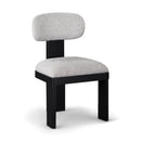  Color_Grey -- Timbra Grey Linen Textured Fabric Upholstered Dining Chair IMAGE 1