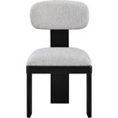  Color_Grey -- Timbra Grey Linen Textured Fabric Upholstered Dining Chair IMAGE 2