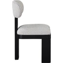  Color_Grey -- Timbra Grey Linen Textured Fabric Upholstered Dining Chair IMAGE 3