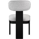  Color_Grey -- Timbra Grey Linen Textured Fabric Upholstered Dining Chair IMAGE 4