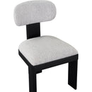  Color_Grey -- Timbra Grey Linen Textured Fabric Upholstered Dining Chair IMAGE 5