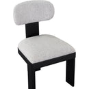  Meridian Timbra Grey Linen Textured Fabric Upholstered Dining Chair IMAGE 5